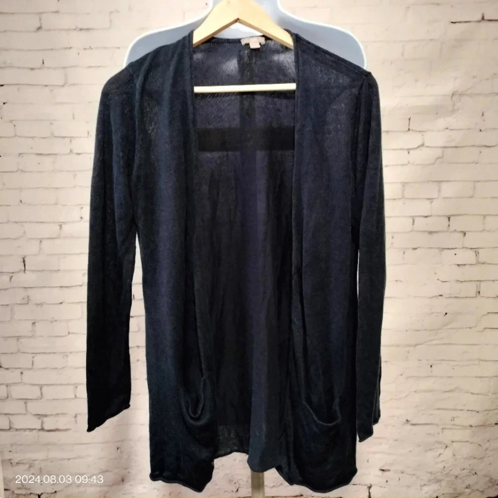 J. Jill Navy Open Front Cardigan